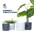 22cm Round Sandstone Plastic Plant Pot White - Set of 2